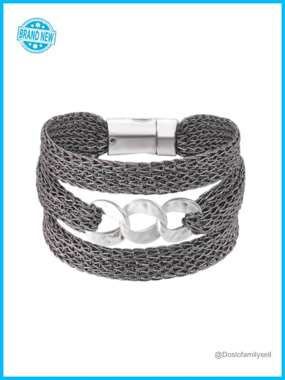 Multi Chain Mesh Wrap Bracelet for Women